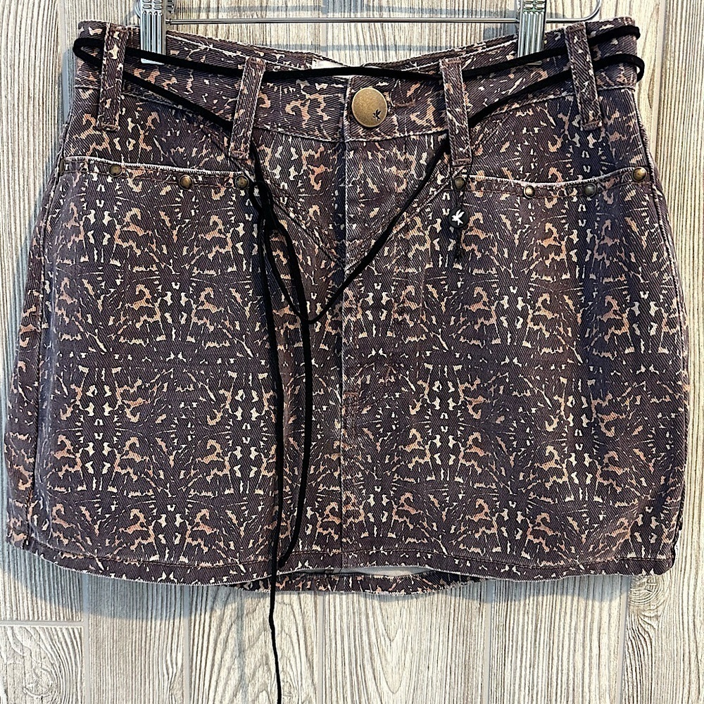 NEW! ONE TEASPOON Boho Jean Skirt Luxury Size 26 Woman Luxury Mini